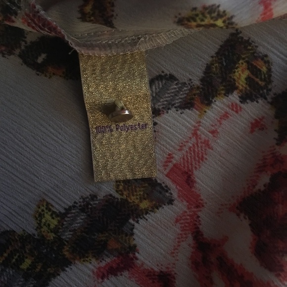 ❌SOLD❌ Princess Vera Wang Gray Sheer Blouse Floral - Picture 7 of 7